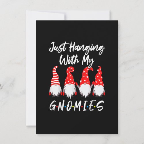 Just Hanging With My Gnomies Christmas Gnome Pajam Invitation