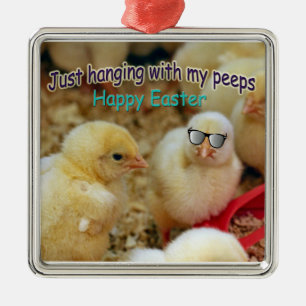 Just Hanging with my Peeps Metal Ornament