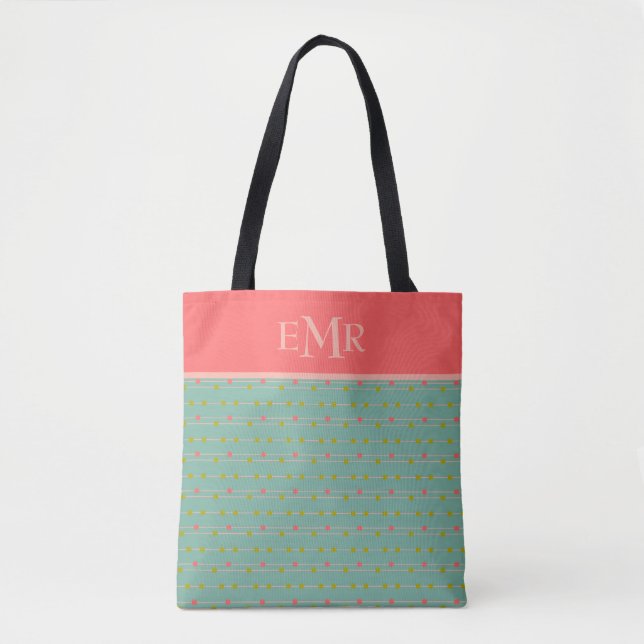 Just Happy Dots on Strings Monogram Tote Bag (Front)