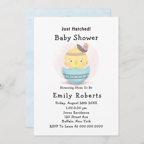 Just Hatched Boho Chic Baby Shower Invitations