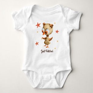 Just Hatched Brown Owl Newborn Baby Bodysuit