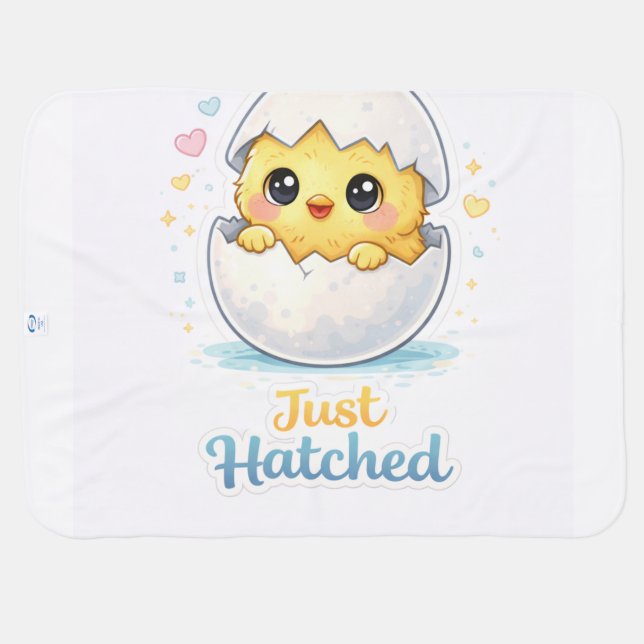 Just Hatched Cute Baby Blanket (Back Horizontal)