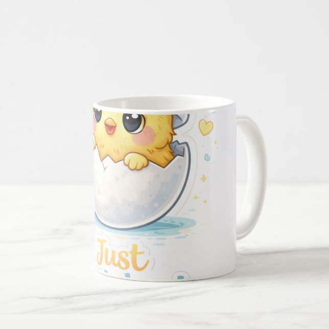 Just Hatched Cute Baby throw pillow Coffee Mug (Front Right)