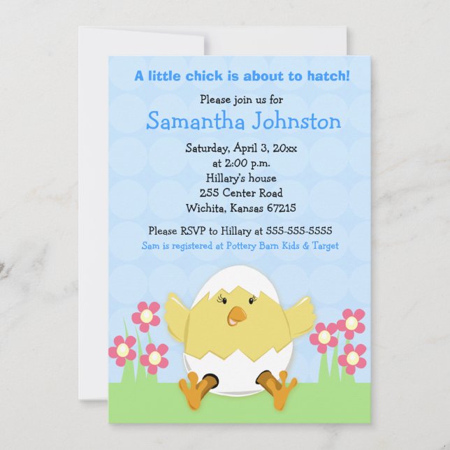 Just Hatched Easter Baby Shower Invitation (Front)