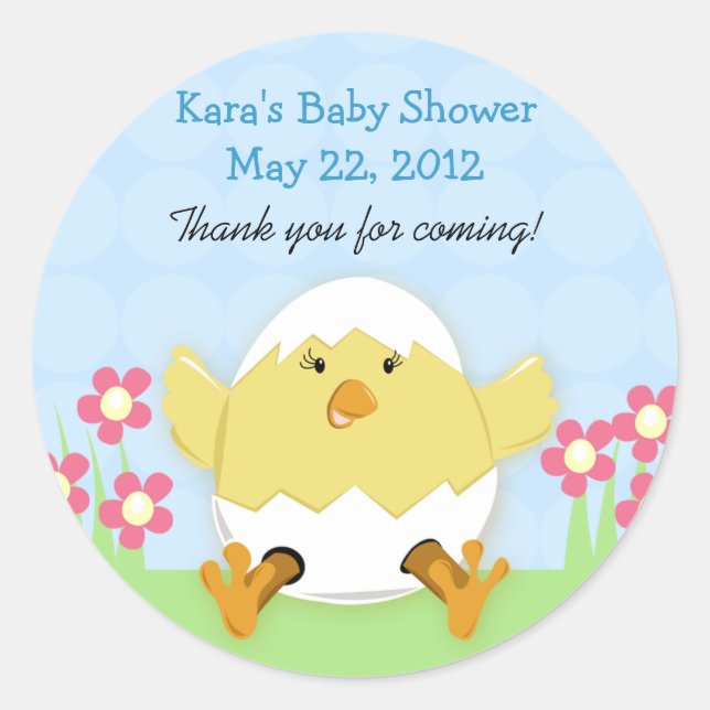 Just Hatched Little Chick Round Favor Sticker (Front)