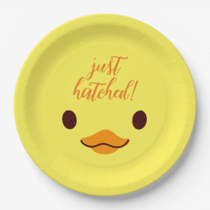 Just Hatched New Baby Yellow Chick  Paper Plates