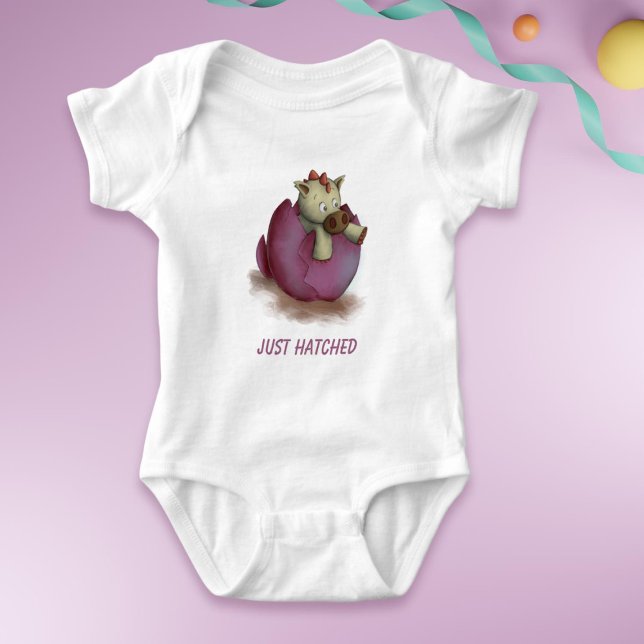 Just Hatched Purple Baby Dragon Girl Newborn Baby Bodysuit (Creator Uploaded)