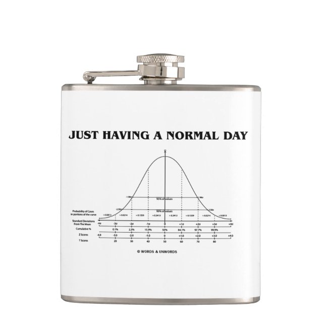 Just Having A Normal Day Statistics Geek Humor Flask (Front)
