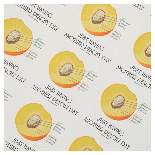 Just Having Another Peachy Day Peach Anatomy Fabric (Swatch)