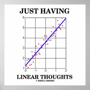 Just Having Linear Thoughts Stats Regression Humor Poster
