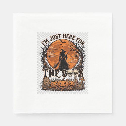 Just Here Boos Halloween Witch Moon Pumpkins_1 Napkins