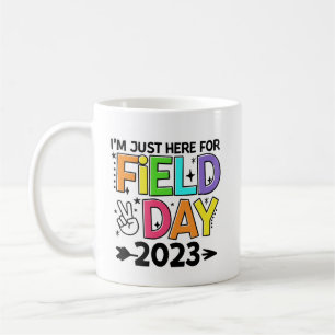 Just Here For Field Day 2023 Peace Sign Teacher St Coffee Mug