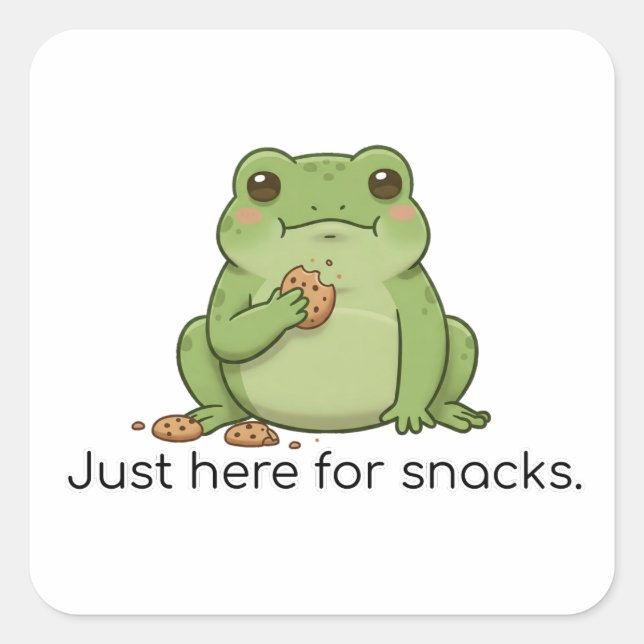 Just Here for Snacks. Square Sticker (Front)