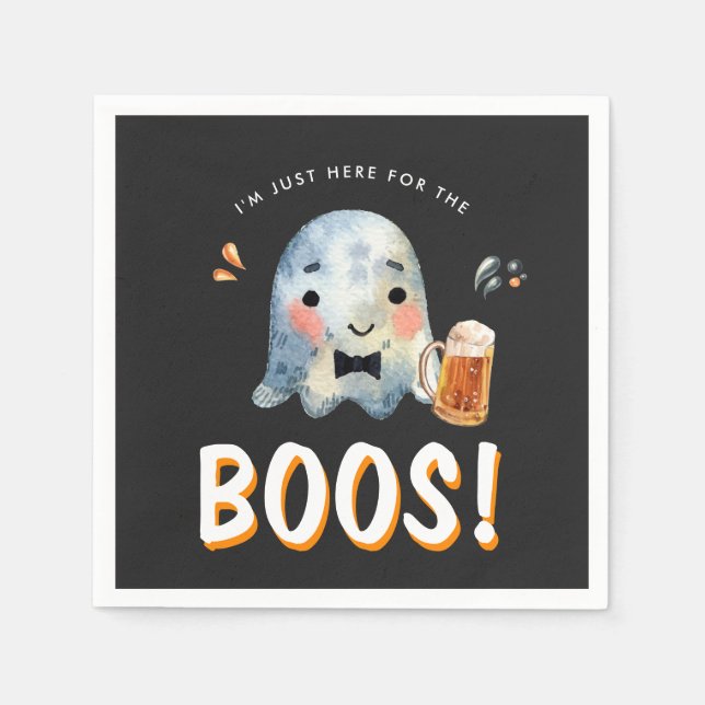 Just Here for the Boos | Halloween Party Napkins (Front)
