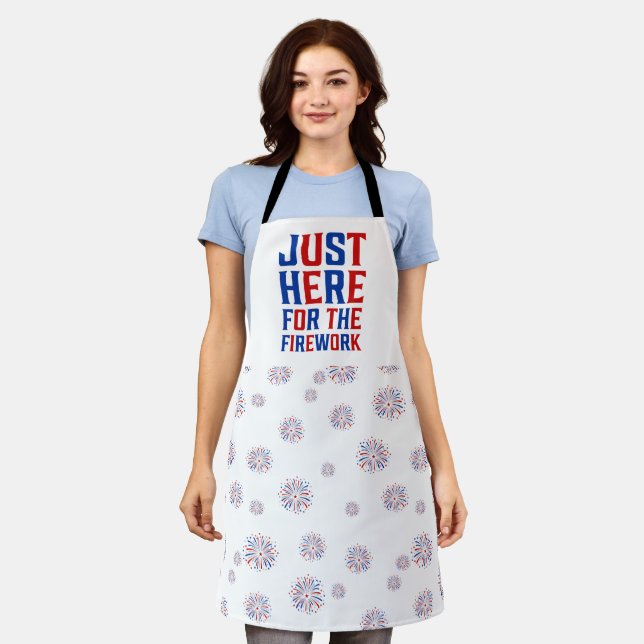Just Here For The Fireworks Funny For Couple Apron (Worn)