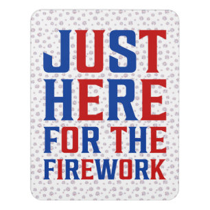 Just Here For The Fireworks Funny For Couple Door Sign