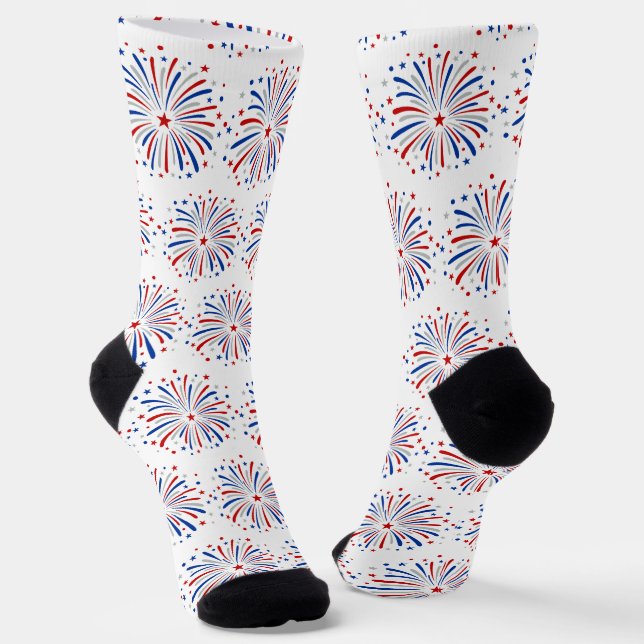 Just Here For The Fireworks Funny For Couple Socks (Angled)