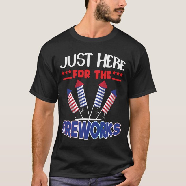 Just here for the fireworks funny tee for couple  (Front)