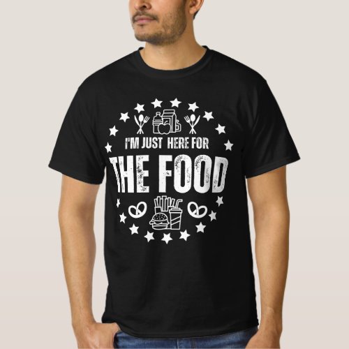 Just Here For The Food Vintage Fantasy Football T_Shirt