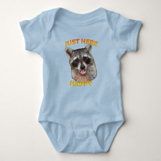Just Here for the Happy Raccoon Baby Bodysuit