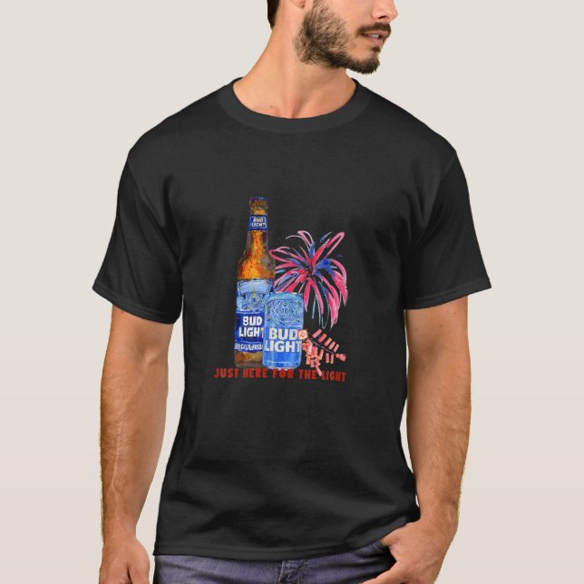 Just Here For The Light, Bud Light 4Th Of July T-Shirt (Front)