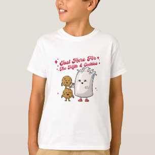 Just Here For The Milk & Cookies Kids T-Shirt