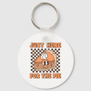 Just Here For The Pie Groovy Pumpkin Pie Funny Tha Keychain