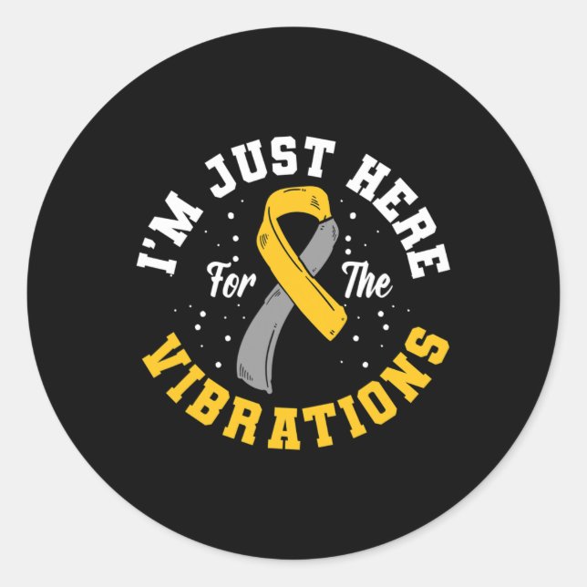 Just Here For The Vibrations Asl Deaf Awareness  Classic Round Sticker (Front)