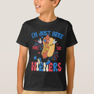Just Here For The Weiners 4th Of July Funny Hot Do T-Shirt