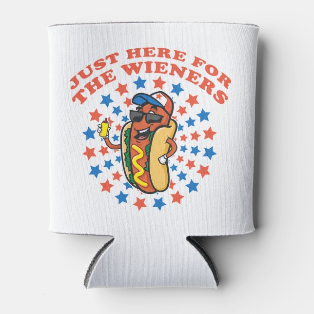 Just Here For The Wieners Can Cooler (Front)