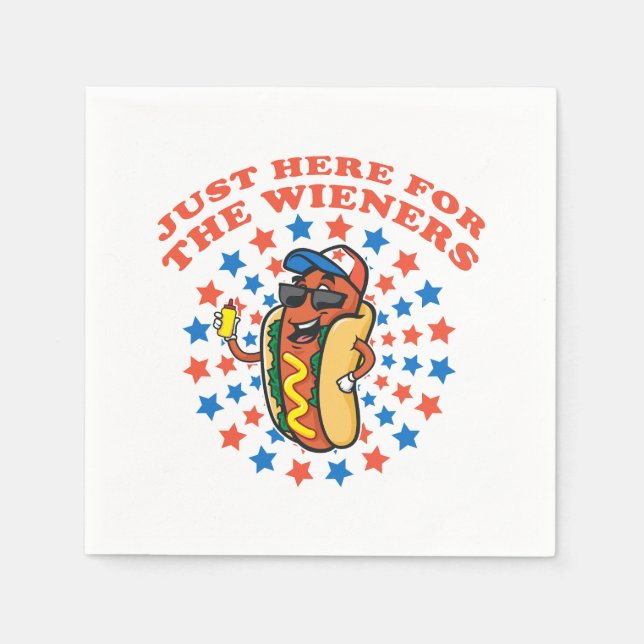 Just Here For The Wieners Napkins (Front)