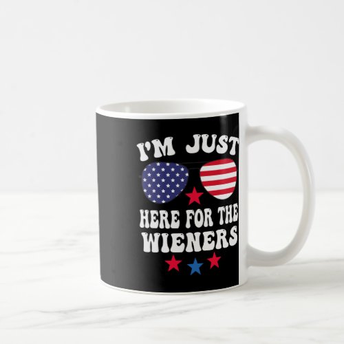 Just Here For The Wieners Sungles American Flag  Coffee Mug