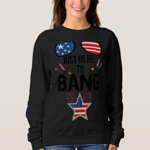 Just Here To Bang 4th Of July Fireworks Celebrate Sweatshirt
