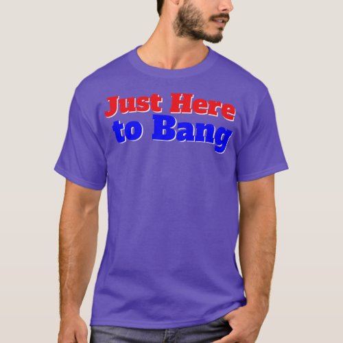 Just Here to Bang American Flag Fireworks 4th of J T_Shirt