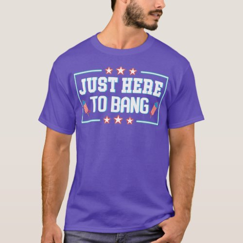 Just Here to Bang Funny Fireworks 4th of July   2 T_Shirt