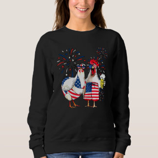 Just Here To Bang Usa Flag Chicken Beer Firework 4 Sweatshirt