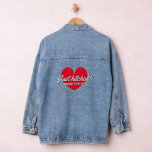 Just hitched denim jacket for newly wed bride<br><div class="desc">Just hitched denim jacket for newly wed bride. Add your own personalized wedding date. Cool wedding gift idea for newlyweds,  recently married bride and now wife. Also great for honeymooner.</div>