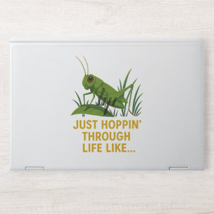 "Just Hoppin’ Funny Grasshopper Art" HP Laptop Skin