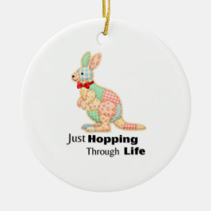 Just Hopping Through Life Kangaroo Design Ceramic Ornament