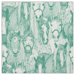 just horses emerald green half pearl fabric