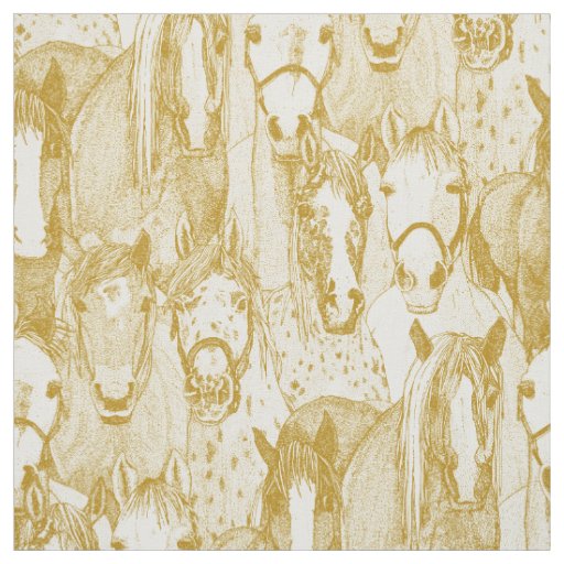 just horses gold half pearl fabric