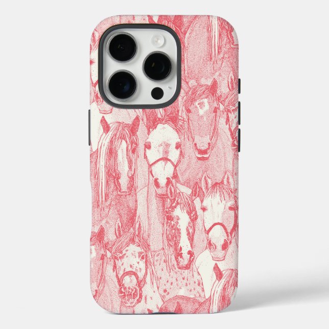 just horses rose pink half pearl Case-Mate iPhone case (Back)