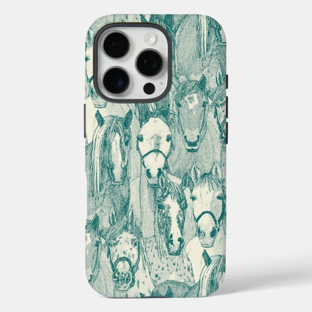 just horses viridian pearl Case-Mate iPhone case (Back)