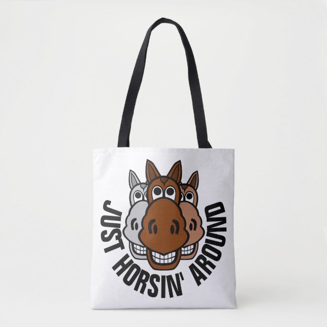 Just Horsin' Around, Horse Tote Bag (Front)