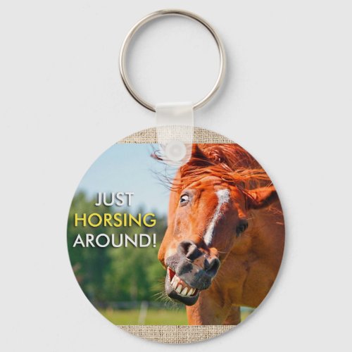 Just Horsing Around Horse Photograph Keychain