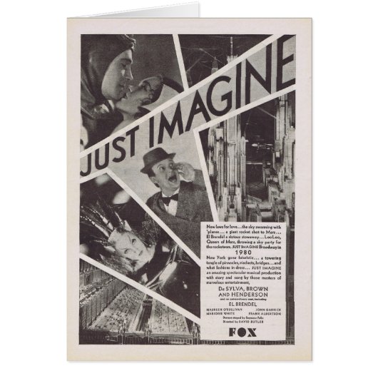 Just Imagine movie ad Cards (Front)