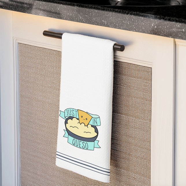 Just in Queso Cute Funny Cheese Pun Kitchen Towel (Creator Uploaded)