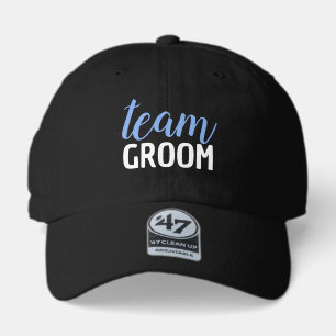 JUST IN!  Team GROOM novelty blue script wedding  47 Brand Hat