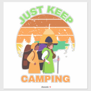JUST KEEP CAMPING STICKER