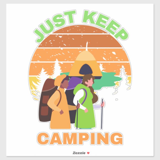 JUST KEEP CAMPING STICKER (Sheet)